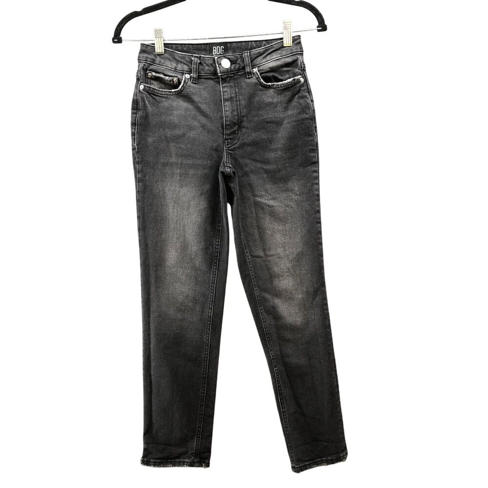 Urban Outfitters BDG Slim Straight Jeans Womens 24 Black Charcoal Wash Mid Rise